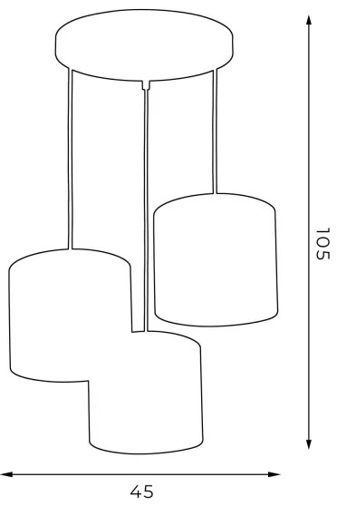 Csillár zsinóron ARDEN 3xE27/60W/230V fekete/fehér