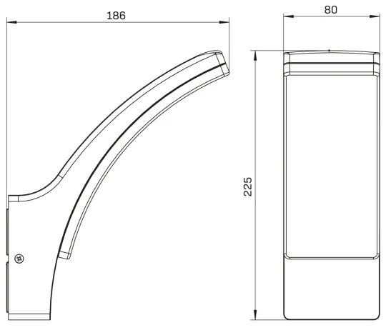 LED Kültéri fali lámpa AMY LED/12W/230V IP44 fekete