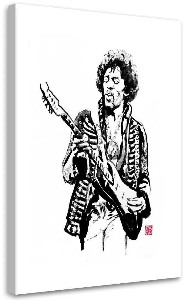 Gario Vászonkép Jimi Hendrix - Péchane Méret: 60 x 90 cm