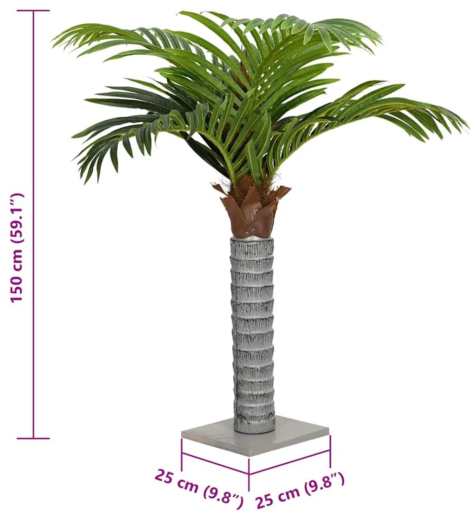zöld mű pálmafa 12 levéllel 150 cm