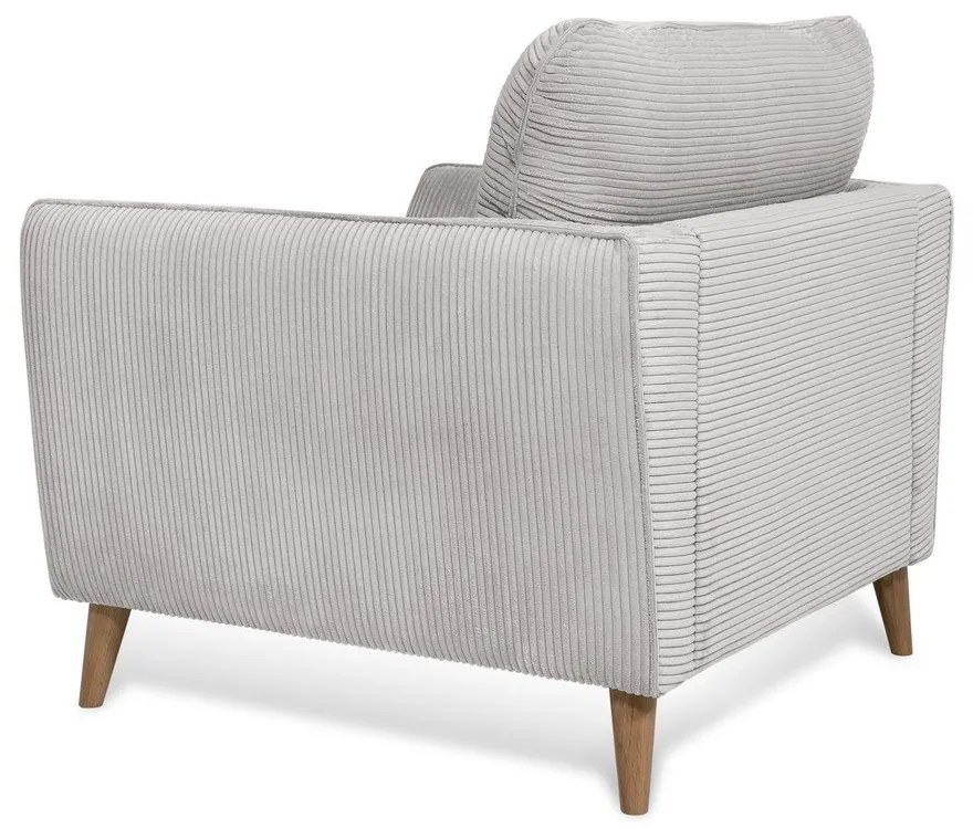 Világosszürke kordbársony fotel Paris – Scandic