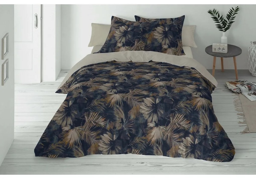 Vízlevelek ágyneműhuzat pamut és len keverékből, 220 x 200 cm, 2x 70 x 80 cm