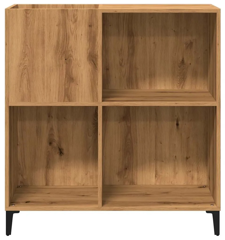 kézműves tölgy színű szerelt fa hanglemezszekrény 84,5x38x89 cm