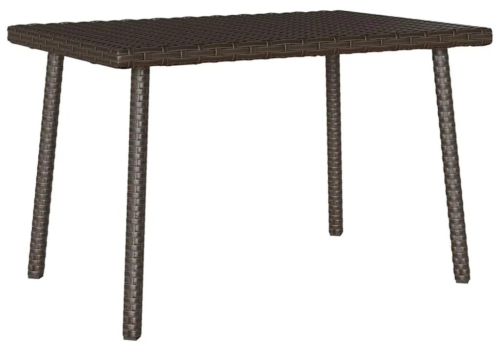 téglalap barna polyrattan kerti dohányzóasztal 60x40x37cm