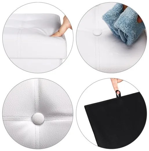 Casaria® Tárolós puff 38x38x38 cm - fehér