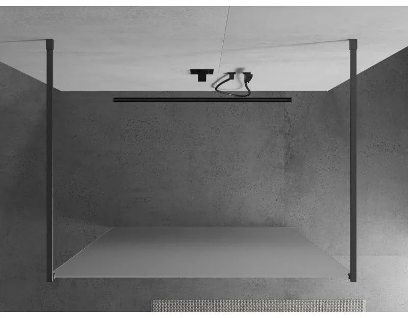 Mexen Kioto, Walk-In zuhany paraván 120 x 200 cm, 8 mm-es matt üveg, grafit profil, 800-120-002-66-30