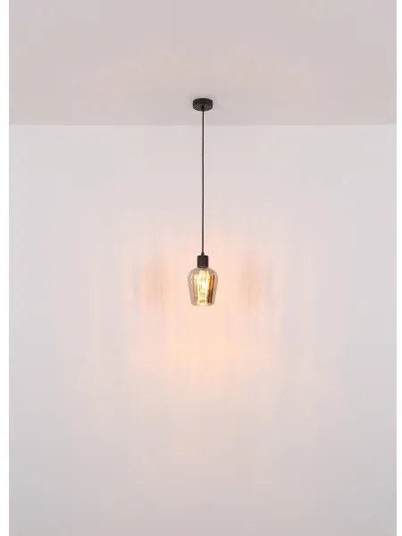 Globo 15627 - Csillár zsinóron RYAN 1xE27/40W/230V átm. 13,5 cm fekete