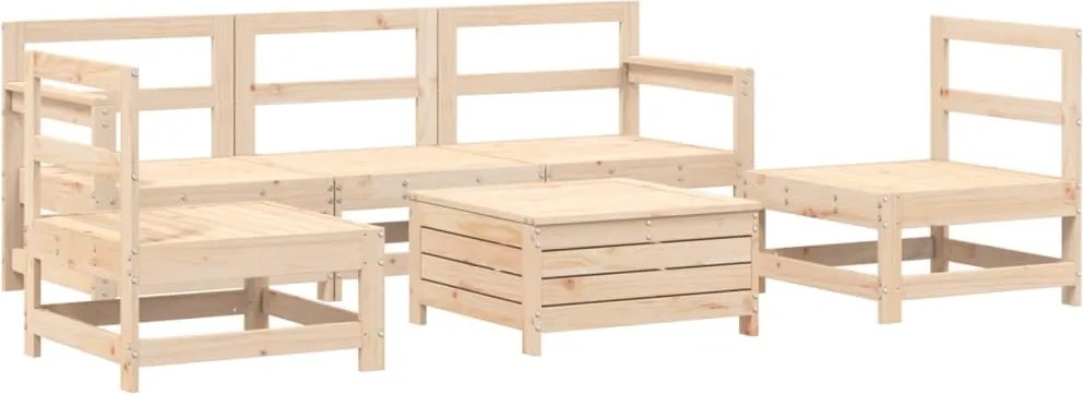 vidaXL 6 részes tömör fenyőfa kerti kanapészett