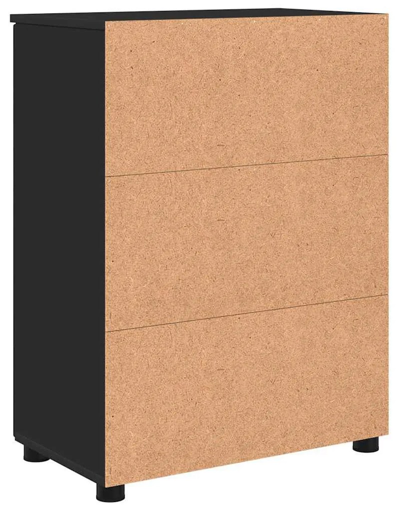 Fürdőszoba Székény polcokkal Fekete 60 x 35 x 80 cm Faanyag
