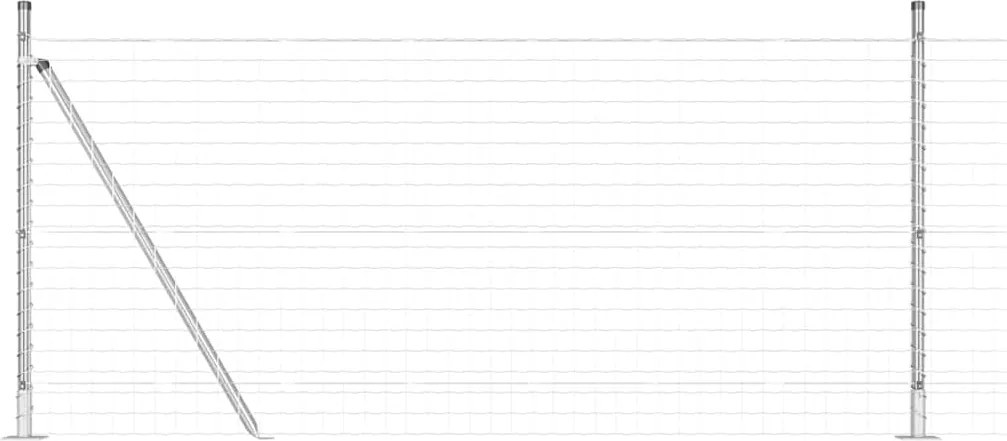 vidaXL Kerítés oszlopokkal Ezüst 0,8 x 10 m Acél