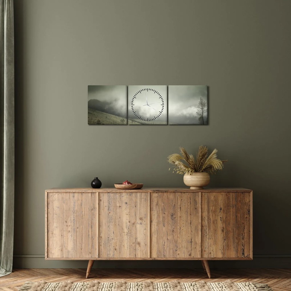 A vihar előtti táj képe (órával) (90x30 cm)