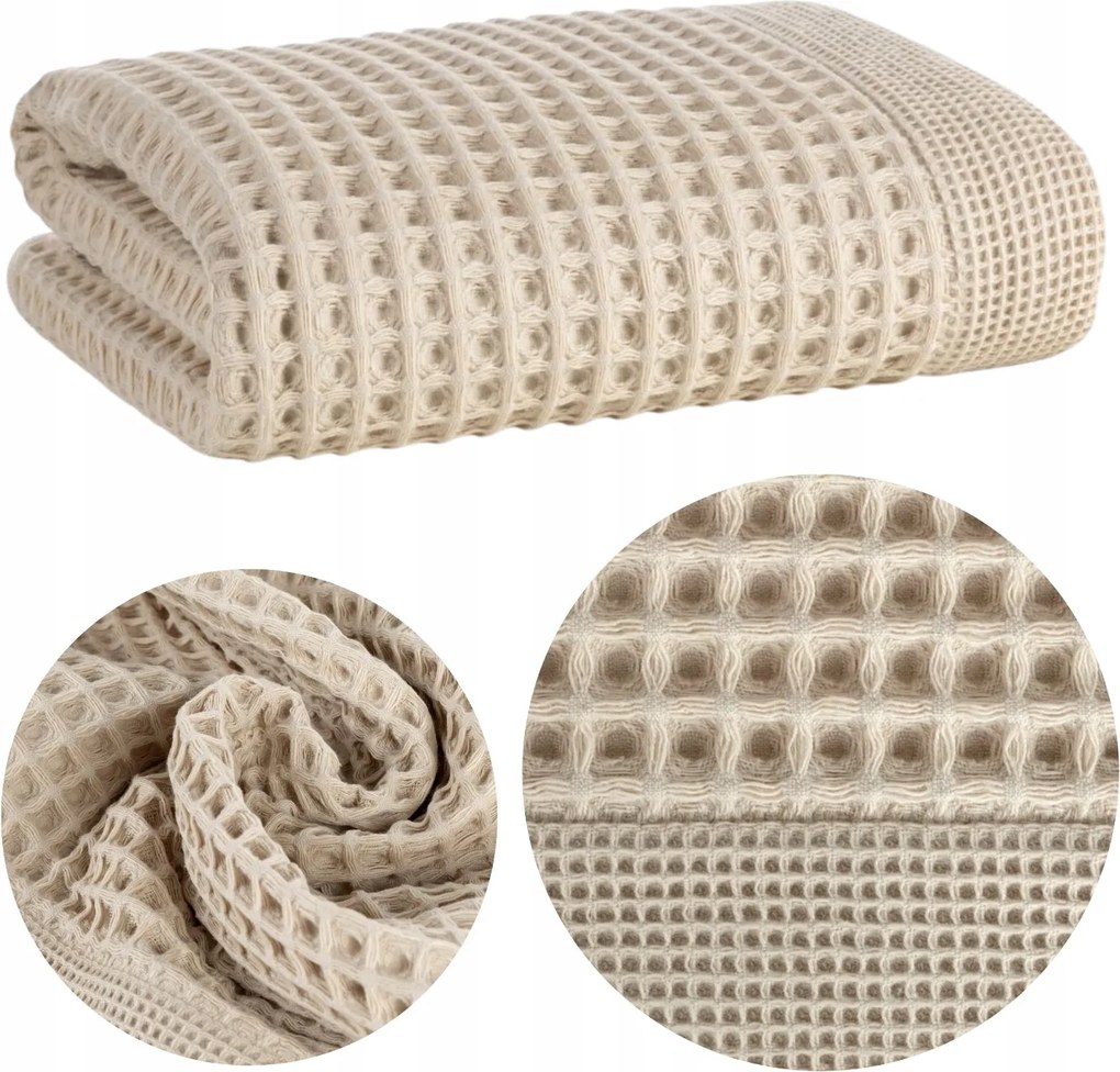 Melo Fürdőlepedő 70x140cm bézs pamut vastag nedvszívó puha spa