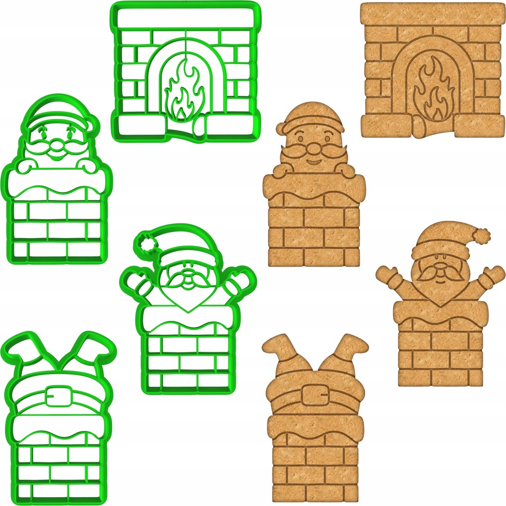 4x Karácsonyi Formák Lyukasztók Karácsony Mikulás szett 4db