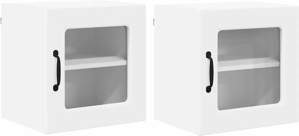 vidaXL Konyhaszekrény polcokkal 2 pcs Fehér 40 x 31 x 40 cm Faanyag