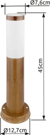 Globo 3158W Kültéri állólámpa fém fa mintázattal, műanyag fehér búrával. IP44, Ø:127, M:450, fényforrás nélkül 1xE27 23W 230V