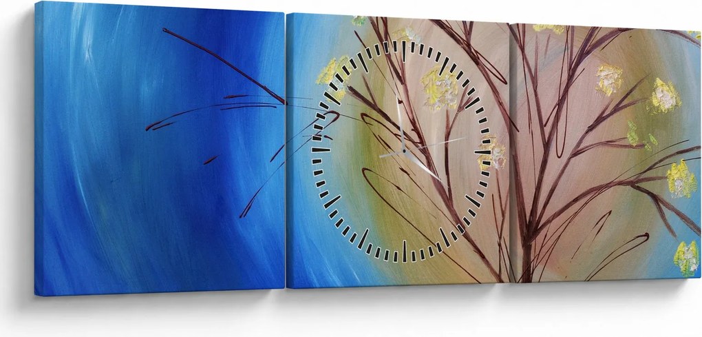 Kép - Napot eltakaró fa (órával) (90x30 cm)