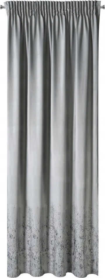 Ezüst bársony függöny 140X270 alul arany csiszolt minta a szalagon