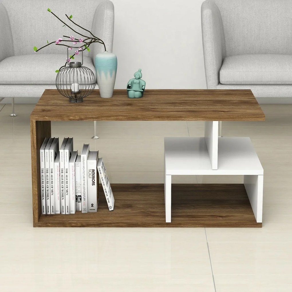 Arte White and Dark Walnut konferenciaasztal