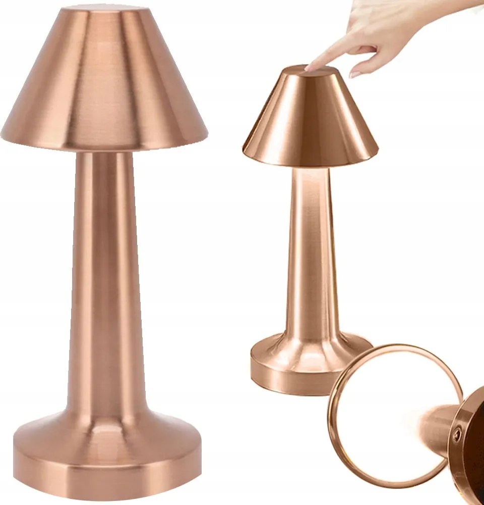 Hálószobai éjjeli lámpa érintőképernyős lámpa 3 fokozatú vezeték nélküli