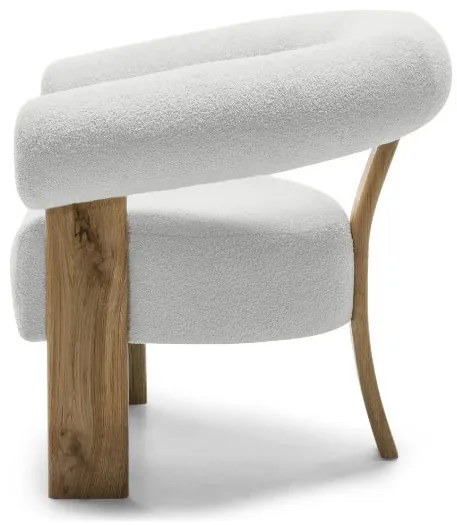 Fehér design fotel KOKEI, tölgy