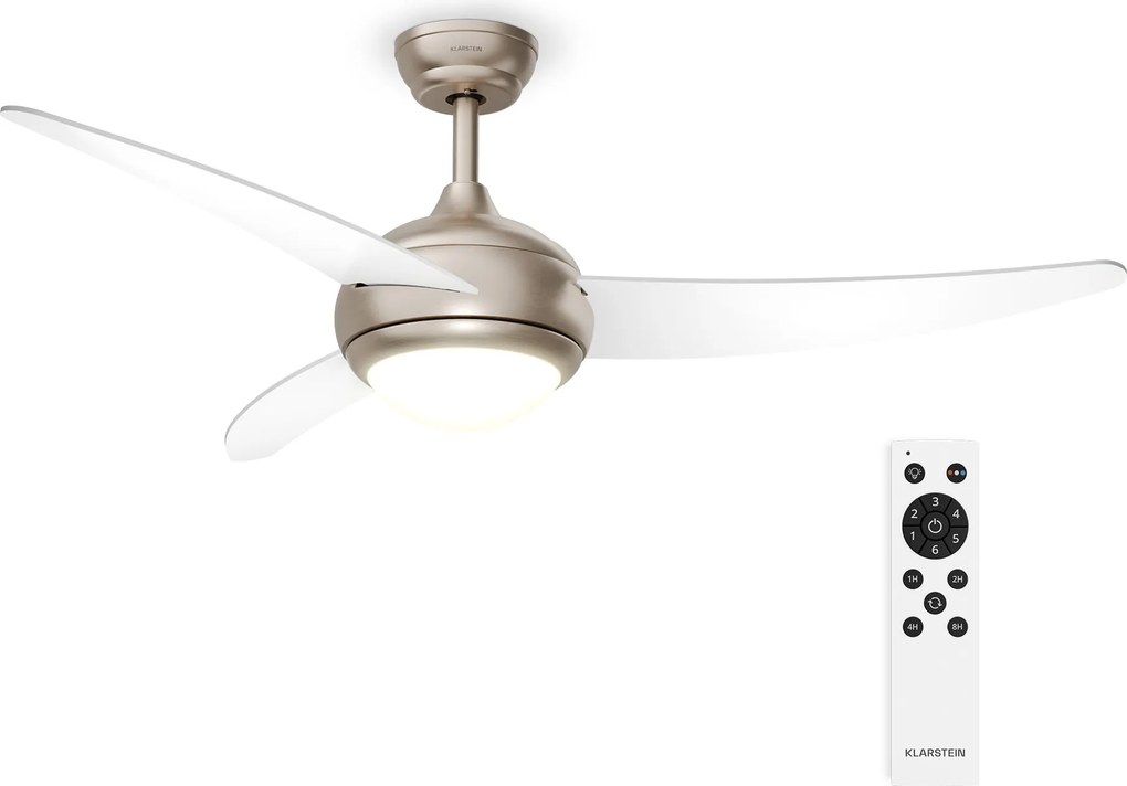Klarstein El Paso mennyezeti ventilátor világítással | 132 cm | 35 W | Csendes működés | Fa
