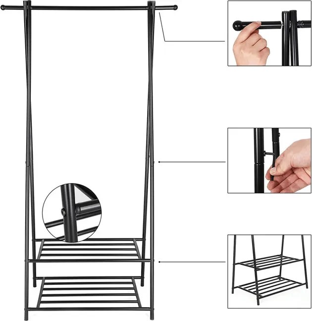 Fogas, fém, fekete, AUV-E1105 BK