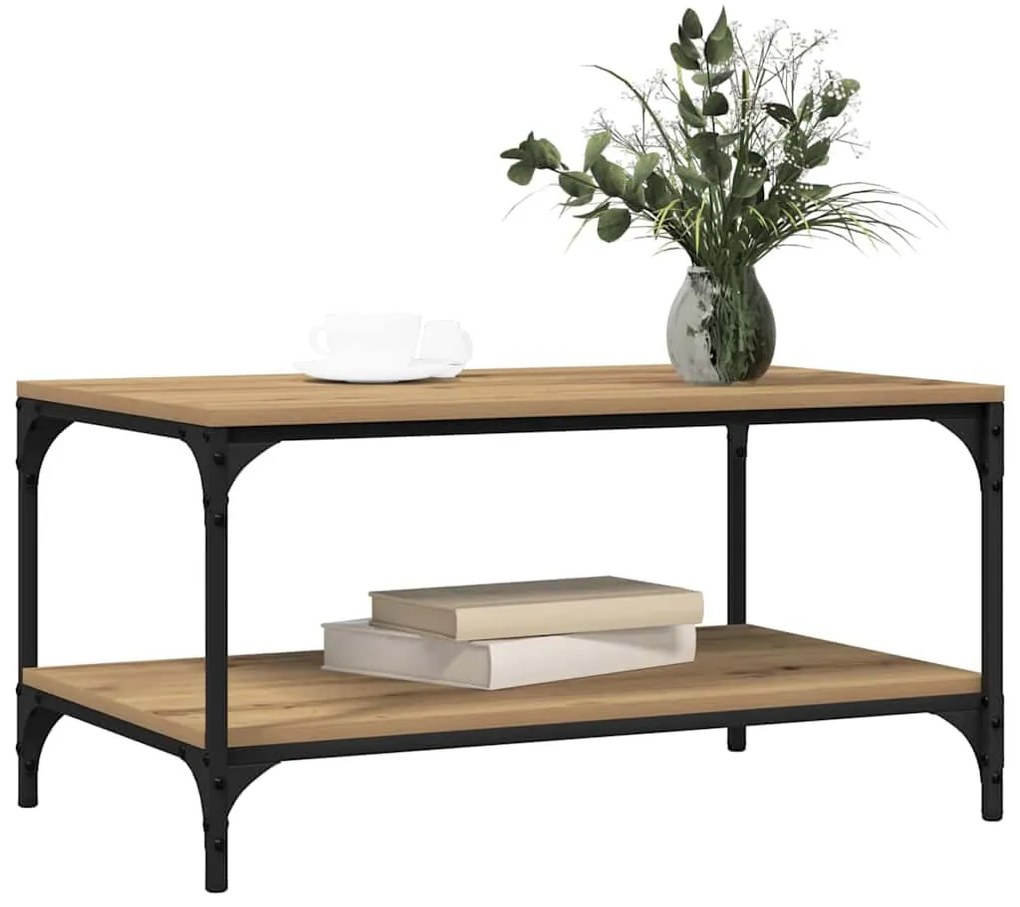 Dohányzóasztal kézműves tölgy 80 x 50 x 40 cm Faanyag