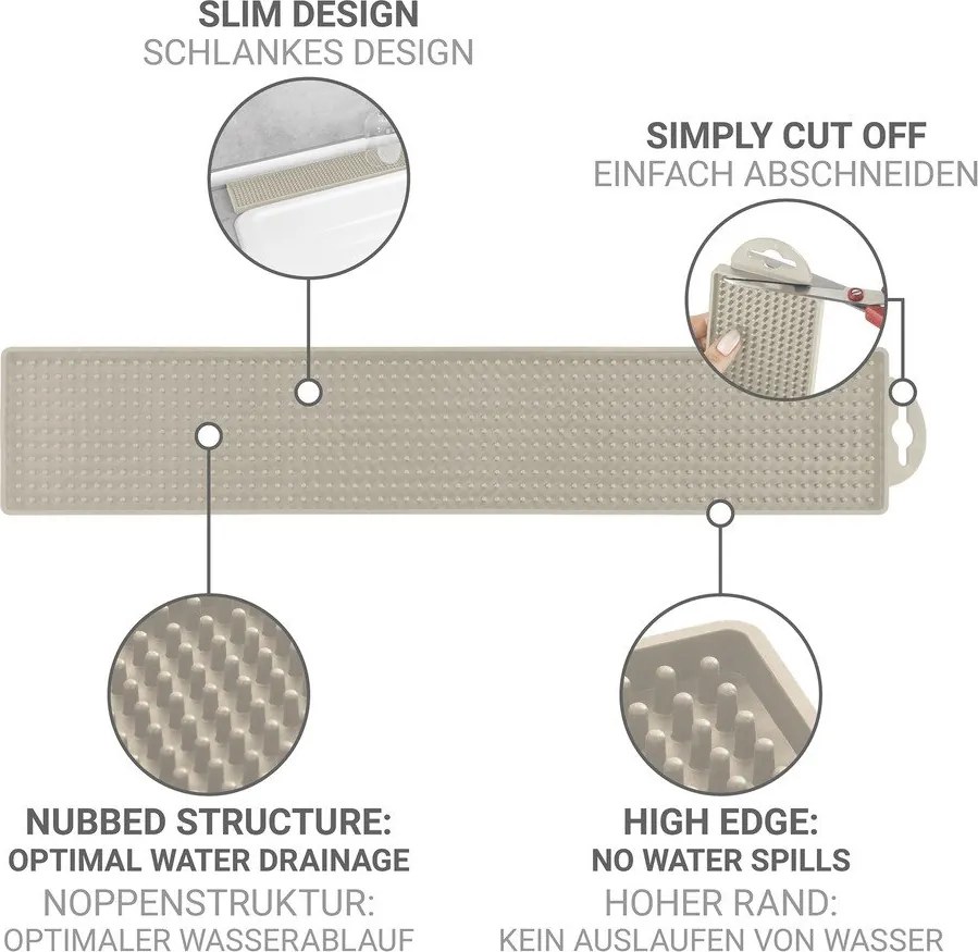Bézs műanyag edénycsepegtető alátét 42x8 cm Slim – Wenko