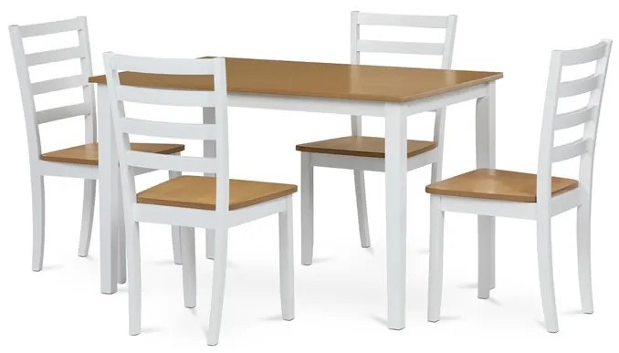 Étkezőszett 4 székkel, 120×75×75 cm, Tölgy Furnér. VESPA OAK