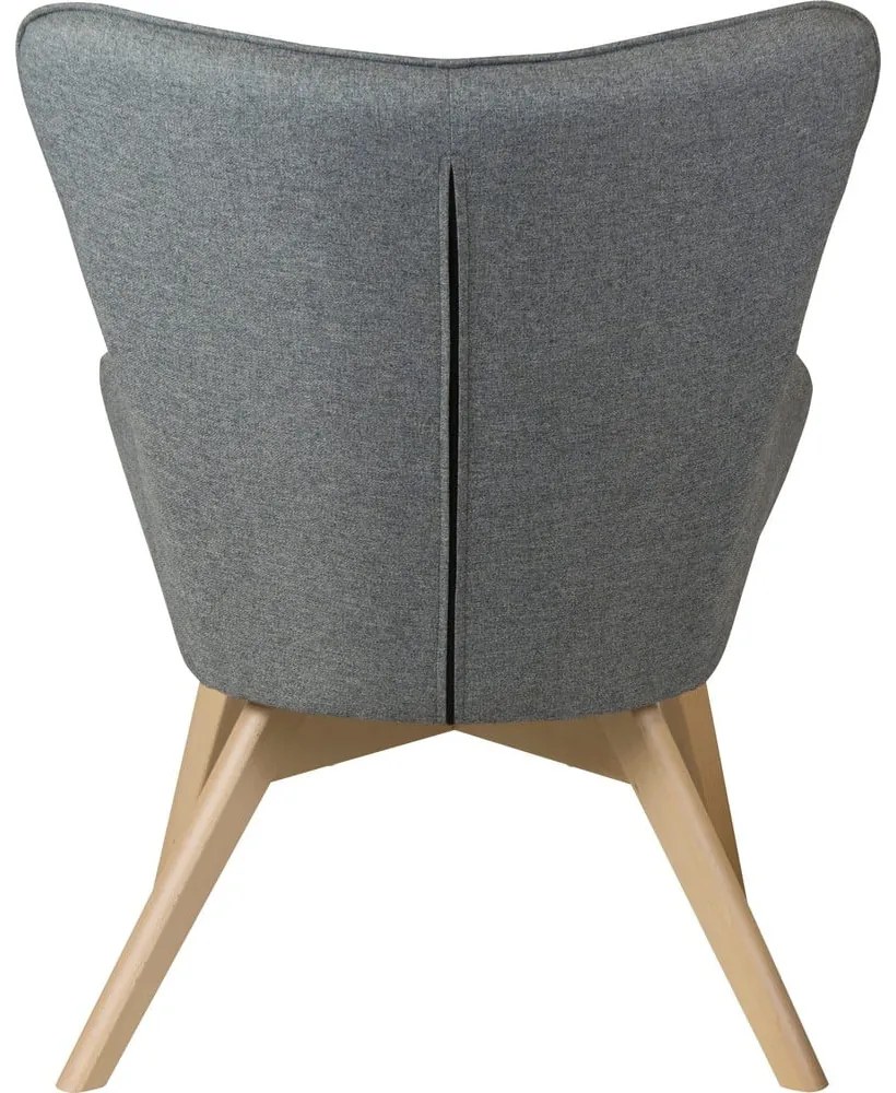 Szürke fotel lábtartóval Niko – Ropez