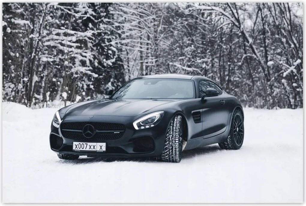 Poszterek 120x80 Fekete Mercedes Tél