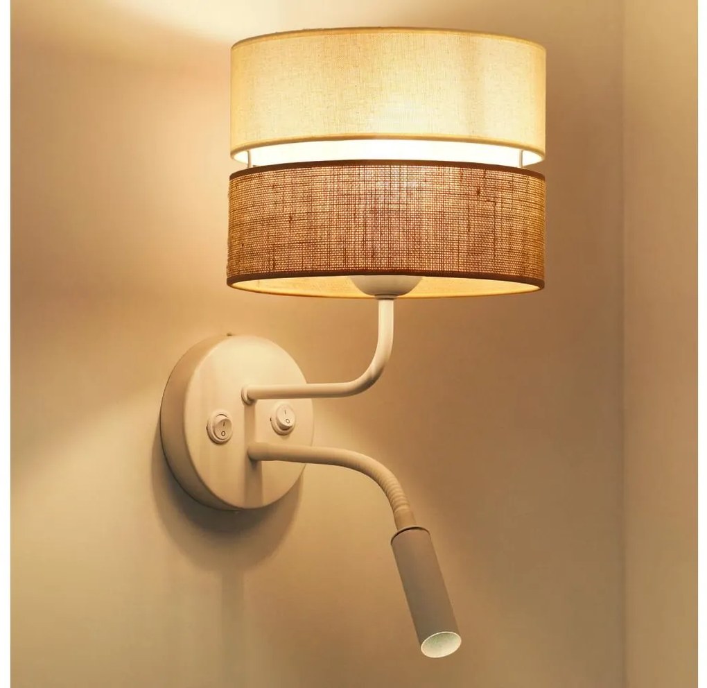 Brilagi - ROYAL YUTE fali lámpa 1xE27/15W + 1xG9/6W bézs/krém/fehér