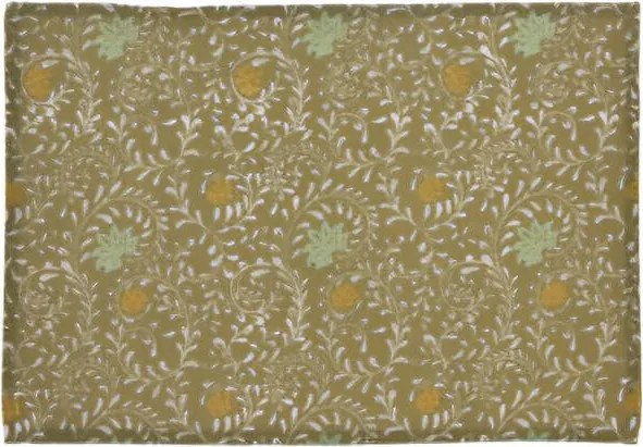 Pamut Tányéralátét Zöld Díszvirágos 45 X 30 CM