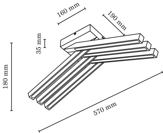 Spot-Light 2246674 - LED felületre szerelhető csillár LINUS 6xLED/4,5W/230V matt tölgy