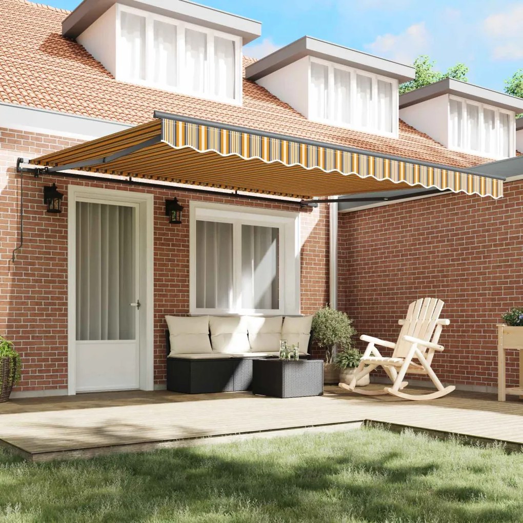 Behúzható napellenző Sokszínű 400 × 300 cm Poliészter és acél