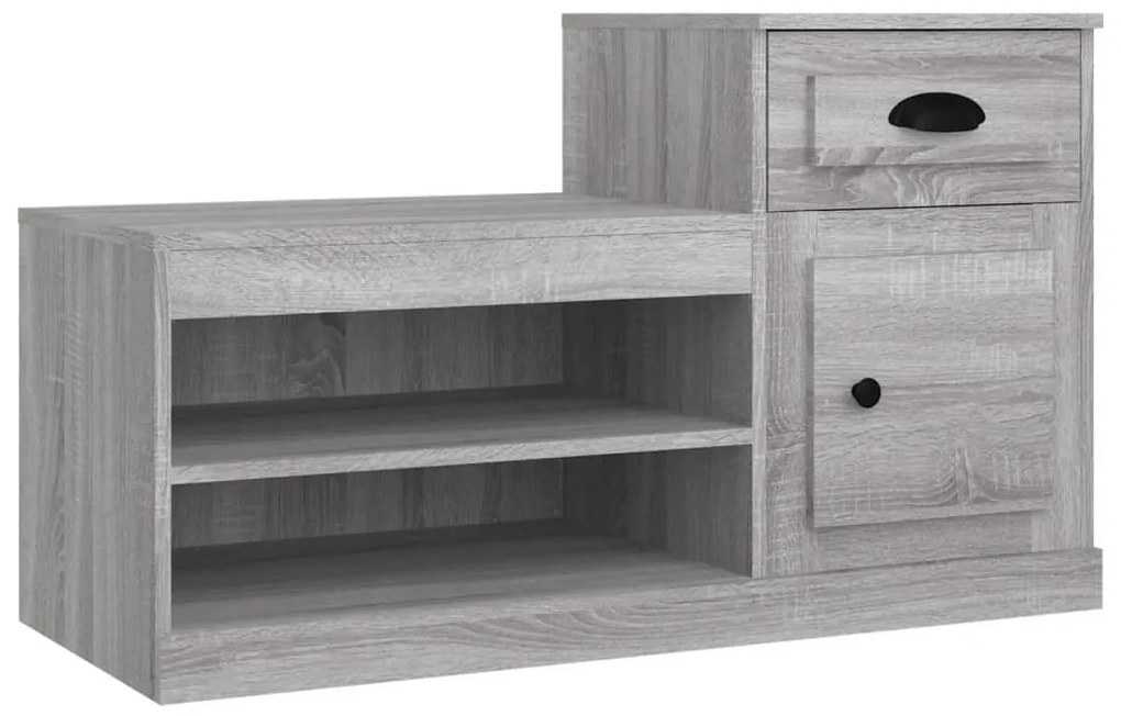 szürke sonoma színű szerelt fa cipősszekrény 100x42x60 cm