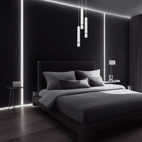 Csillár zsinóron JOKER 3xGU10/8W/230V fehér/fényes króm