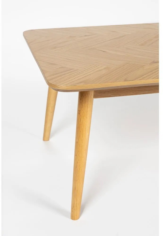 Natúr színű dohányzóasztal tölgyfa dekoros asztallappal 60x120 cm Fabio – White Label