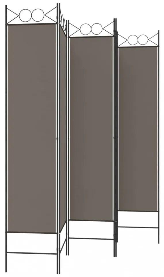 5 paneles antracitszürke szövet térelválasztó 200x200 cm