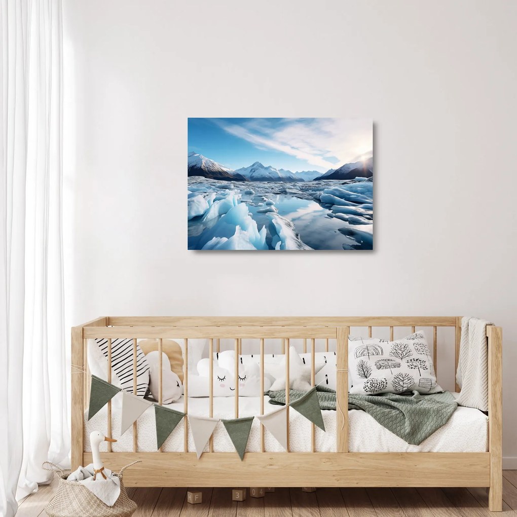 Üveg kép - Gleccser képződmények (70x50 cm)
