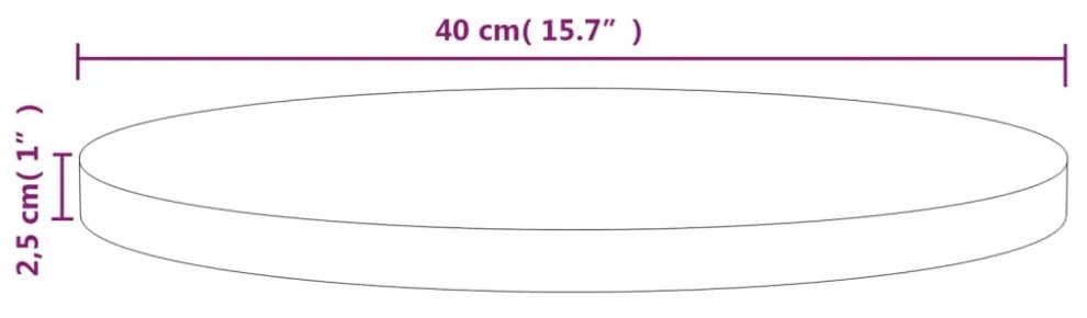 fehér tömör fenyőfa asztallap Ø40 x 2,5 cm