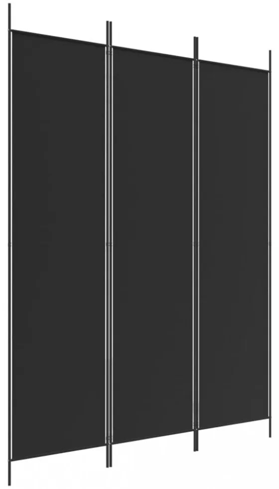 3 paneles fekete szövet térelválasztó 150 x 200 cm