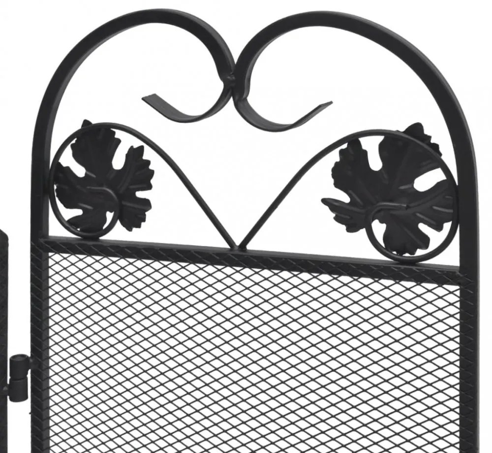 fekete vas 3-paneles kandallórács