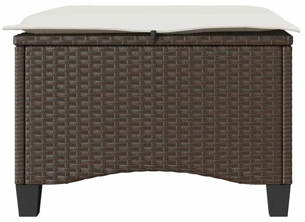 2 db barna polirattan kerti székek párnákkal 55x55x36 cm