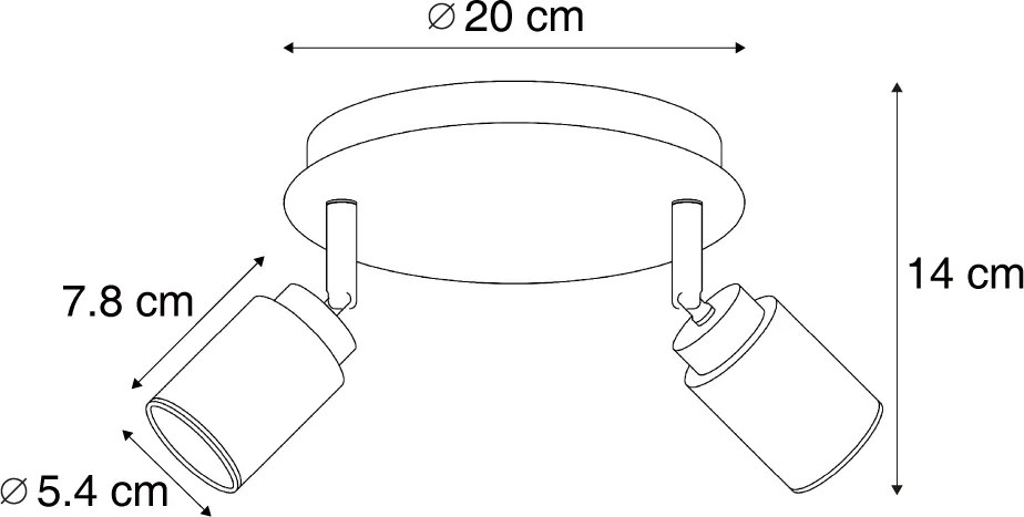 Modern fürdőszobai spotlámpa bézs 2-lámpás IP44 - Ducha