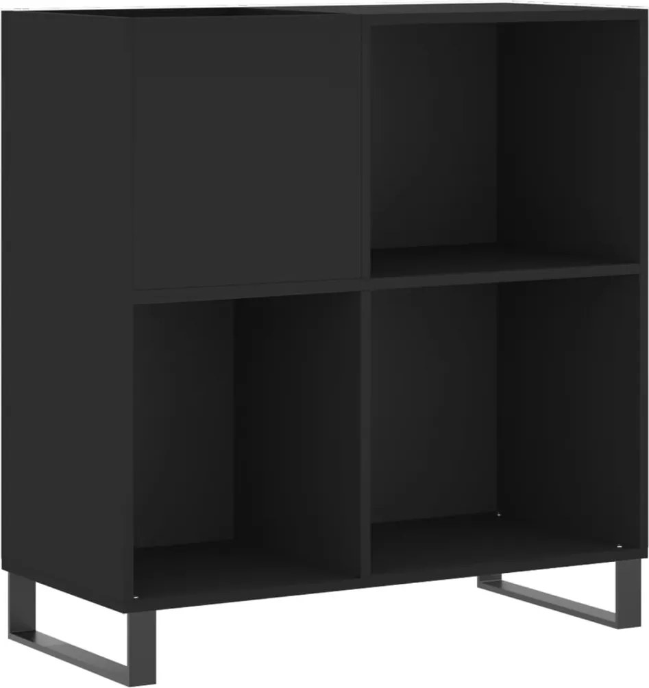 vidaXL fekete szerelt fa hanglemezszekrény 84,5 x 38 x 89 cm
