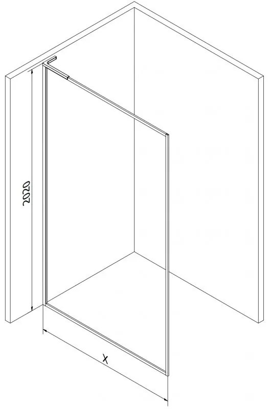 Mexen, Mexen Kioto-F L zuhanyfal kerettel 110 x 202 cm, átlátszó 8 mm, rozéarany - 800-110-174-60-00