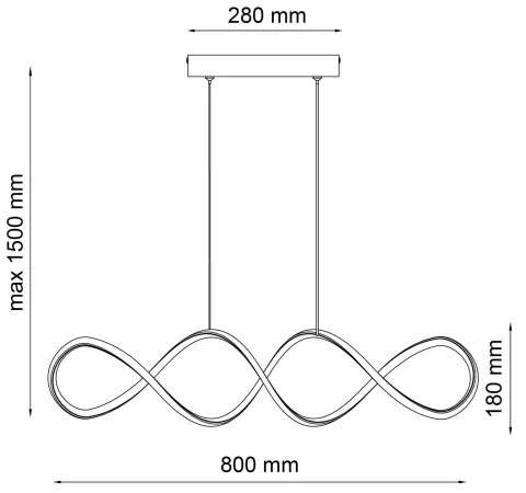 LED Csillár zsinóron INFINITO LED/34W/230V fekete
