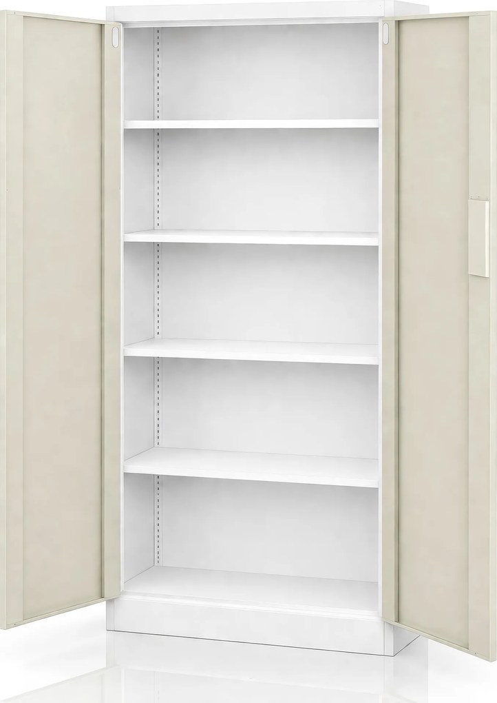 Irodai fém szekrény számzáras fehér / sonoma tölgy: Eco Design DANIEL, 900 x 1850 x 400 mm