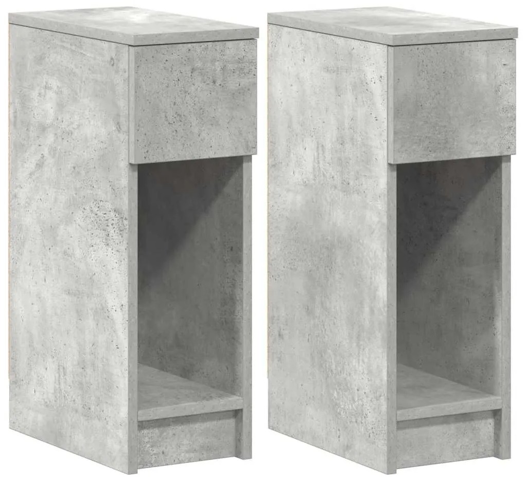 2 db betonszürke éjjeliszekrény fiókkal 20 x 36 x 60 cm